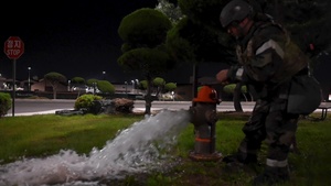 51st CES repairs fire hydrant after simulated missile attack during BH 24-1