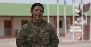 US Army Maj. Jennifer Stachura interviewed during exercise African Lion 2024 in Ghana