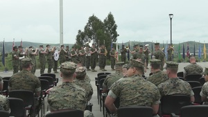 B-Roll: 1st Marine Division hosts morning colors ceremony