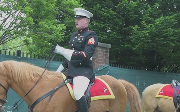 Marine Corps Mounted Color Guard presents the Colors