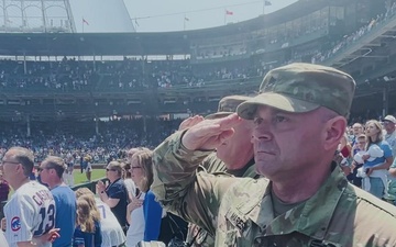 Combat Soldier honored during Chicago Cubs Military Salute home game