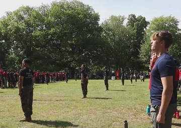 U.S. Marines and Sailors participate in static displays at an event in Eisenhower Park