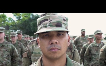 Chief Master Sgt Travon Dennis addresses the Airmen of the Fourth Air Force