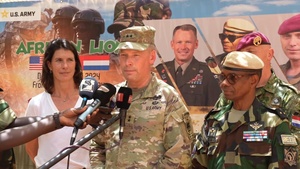 INTERVIEW: U.S. Army Maj. Gen. Todd R. Wasmund speaks to the media during African Lion 2024 in Senegal