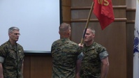 U.S. Marines with MCOTEA host a change of command ceremony