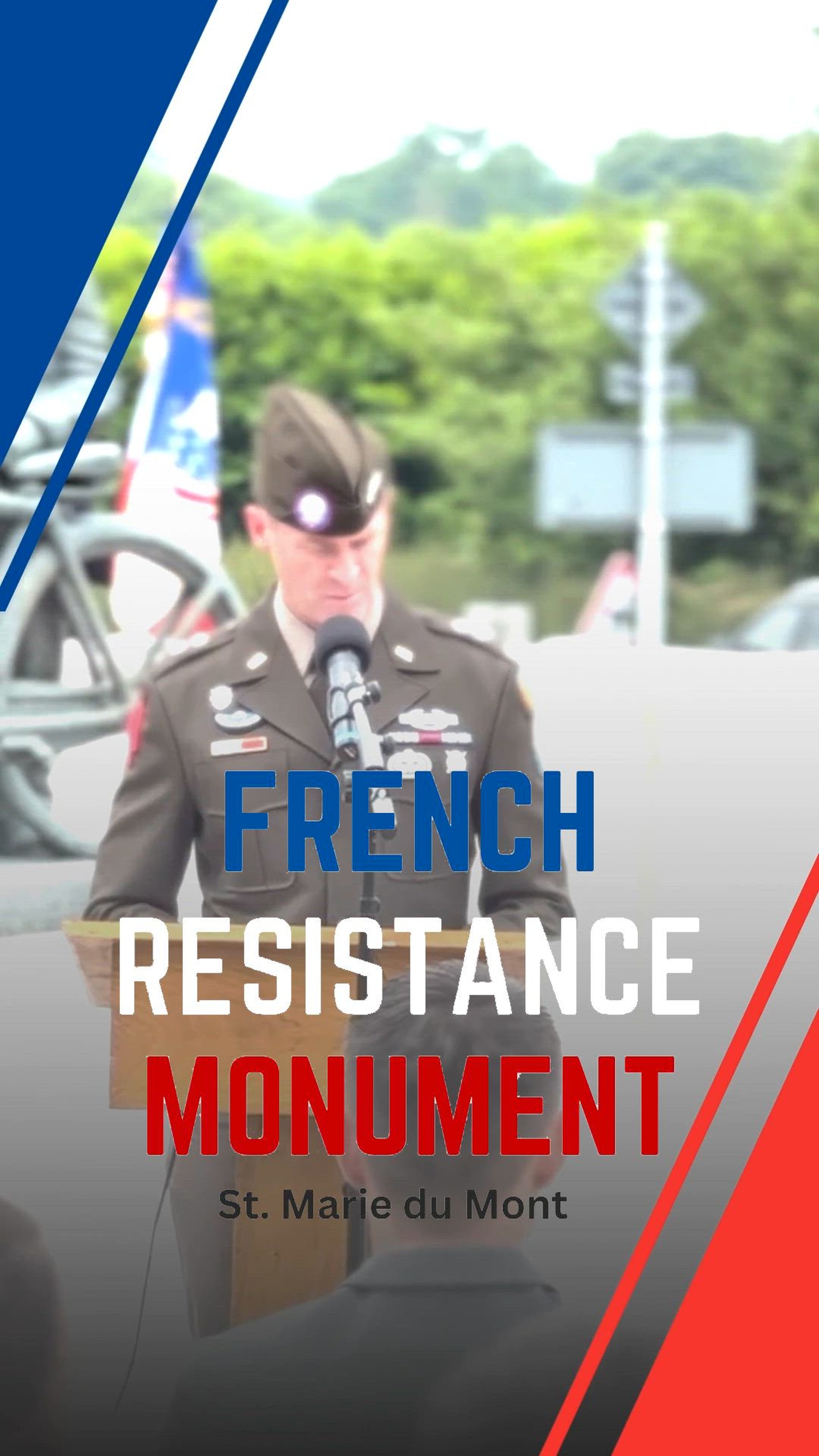 A social media reel highlighting the French Resistance Monument in Sainte-Marie-du-Mont, June 1, 2024.