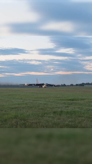 Minot B-52s take off in support of Bomber Task Force Europe 24-3