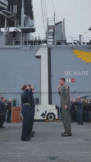 USS Wasp (LHD 1) Promotion Ceremony at Sea