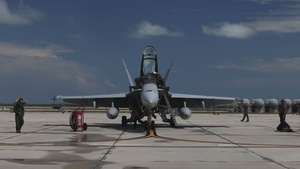 Marines with VMFA-312 and VMA-231 conduct flight operations during Distributed Aviation Operations Exercise 24