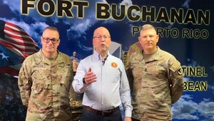 Luis Soto, CASA from Puerto Rico, Col. Charles N. Moulton, Fort Buchanan's Garrison Commander and Garrison Command Sgt. Maj. Roderick Hendricks, ABD249 Shout-out