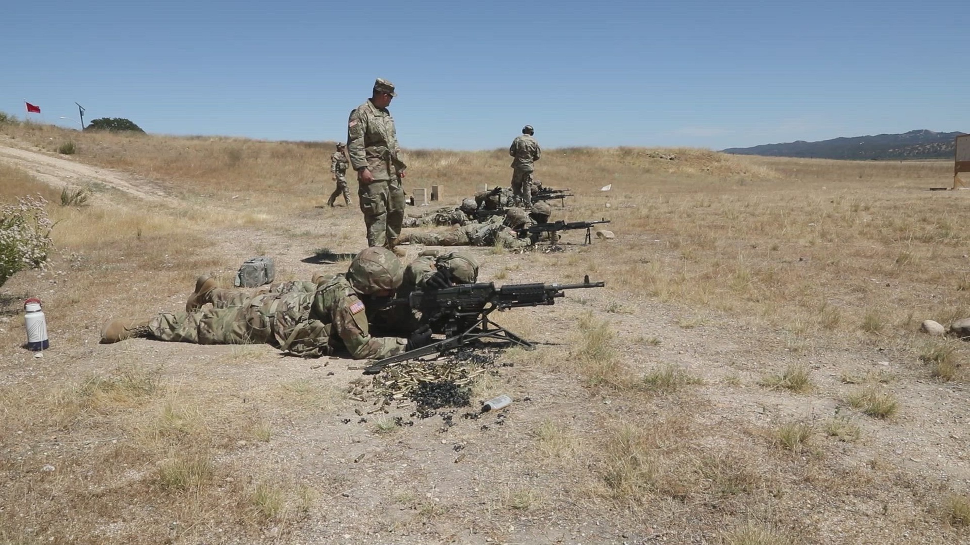 U.S. Army Reserve Soldiers from the 211th Regional Support Group qualify on the M240/M249 machine guns as part of CSTX 24-01 at Fort Hunter Liggett, California, on June 6, 2024. The CSTX trains and prepares capable and combat-ready Army Reserve units to deploy in support of the Army and joint partners worldwide.  (U.S. Army Photo by SPC Nathaniel Delgado)