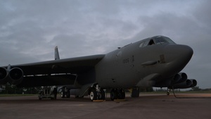 Bomber Task Force Europe 24-3: B-52 pre-flight checks and take offs B-Roll