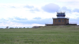 Bomber Task Force Europe 24-3: B-52's return from mission B-Roll