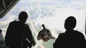 U.S. Air Force U.S. Air Force Special Tactics Airmen perform a freefall jump in honor of D-Day 80 anniversary