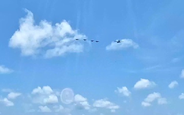 Combined joint flyover at-sea during Valiant Shield 2024