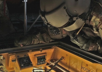 Chinook performs sling load operations at Fort Hunter Liggett
