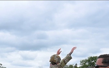 U.S. and Belgian service members practice for D-Day jump b-roll
