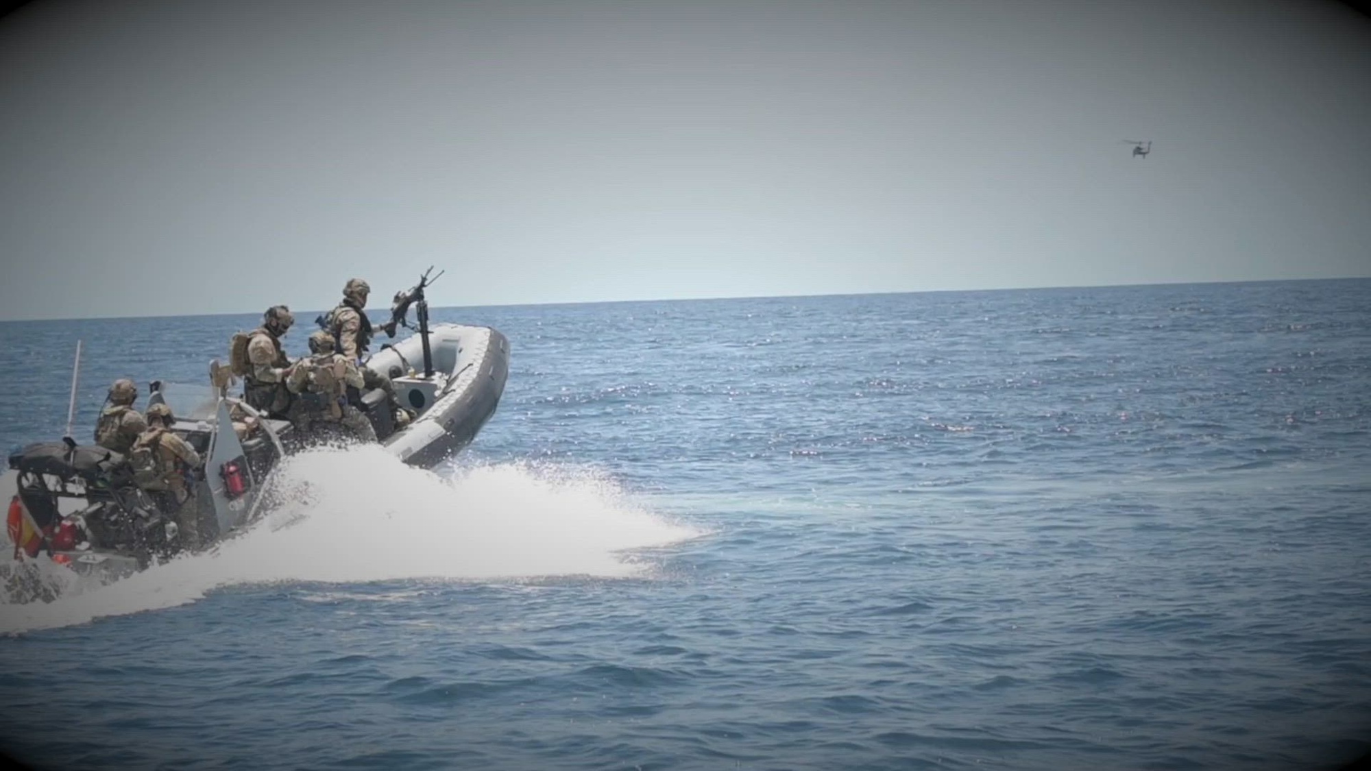 Members of Combined Joint Task Force - Horn of Africa combined efforts with our French, Spanish and Djiboutian partners to rehearse rescuing military personnel and civilians from a hostile environment during Bull Shark 24-2 on May 5-6, 2024 off the coast of Djibouti. The biannual personnel recovery exercise enhances partnerships, reinforces crisis response capability for maritime, improved communications and shore personnel recovery in a combined joint environment. (U.S. Air National Guard video by SrA Kevin Nious)