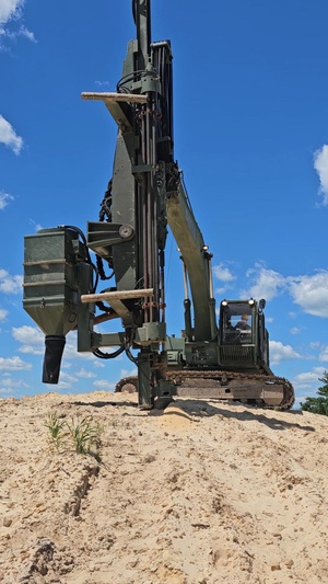 106th Engineer Detachment Soldiers drill holes for explosives on troop project at Fort McCoy, Part 2
