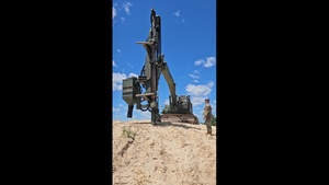 106th Engineer Detachment Soldiers drill holes for explosives on troop project at Fort McCoy, Part 1