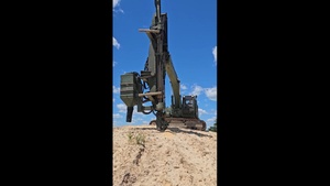 106th Engineer Detachment Soldiers drill holes for explosives on troop project at Fort McCoy, Part 2