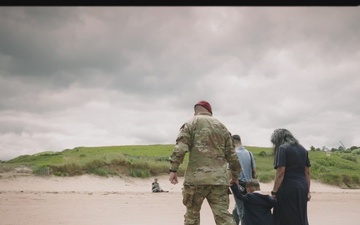 173rd Paratrooper's Son Is Baptized on Omaha Beach, Normandy, France