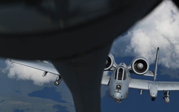 KC-135 Stratotanker refuels fighter aircraft during RED FLAG-Alaska 24-2
