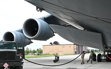 C-5M Super Galaxy crew performs ground operations