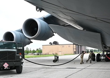 C-5M Super Galaxy crew performs ground operations