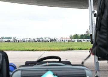 C-5M Super Galaxy crew operates aircraft in flight