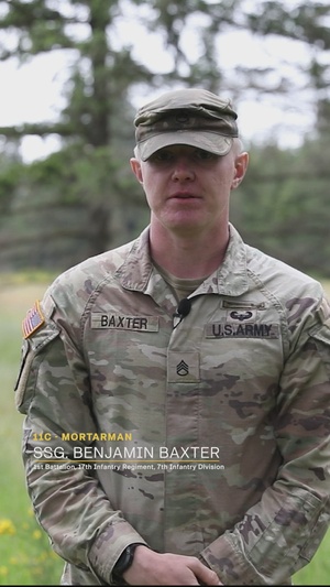 Staff Sgt. Benjamin Baxter talks about his experiences in the Army