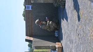 1-110th regiment performs hand grenade training during annual training
