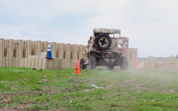 U.S. Army Green Berets perform drivers training during joint multilateral exercise