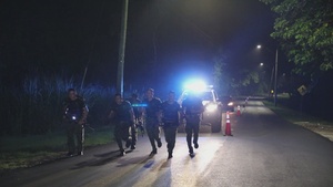 Competitors take part in Fuerzas Comando 2024 Night Ruck March