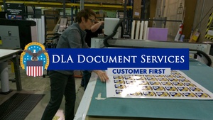 Customer First! DLA Document Services Travis Air Force Base, CA (emblem, open caption)