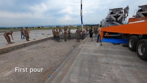 Timelapse: Airmen pour concrete for Yokota aircraft ramp extension