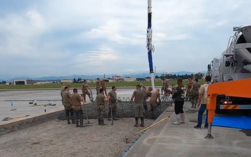 Timelapse: Airmen pour concrete for Yokota aircraft ramp extension