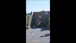 1-110th regiment performs hand grenade training during annual training