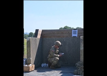 1-110th regiment performs hand grenade training during annual training