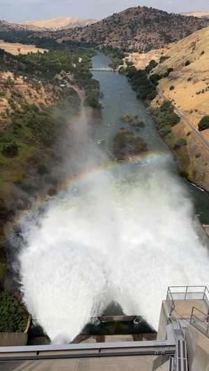 Water release at Pine Flat Dam following historic rainfall