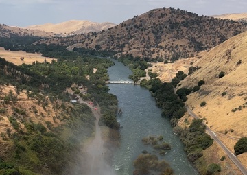 Water release at Pine Flat Dam following historic rainfall