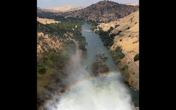 Water release at Pine Flat Dam following historic rainfall