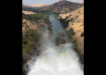 Water release at Pine Flat Dam following historic rainfall