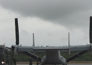 VMM-365 (REIN) MV-22B Osprey Flight Operations from Expeditionary Advanced Base in Sweden during BALTOPS 24