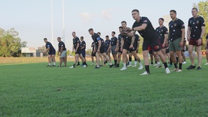 B-Roll: MRF-D 24.3 Marines meet Australia's National men’s rugby team Australia Sevens, practice rugby skills