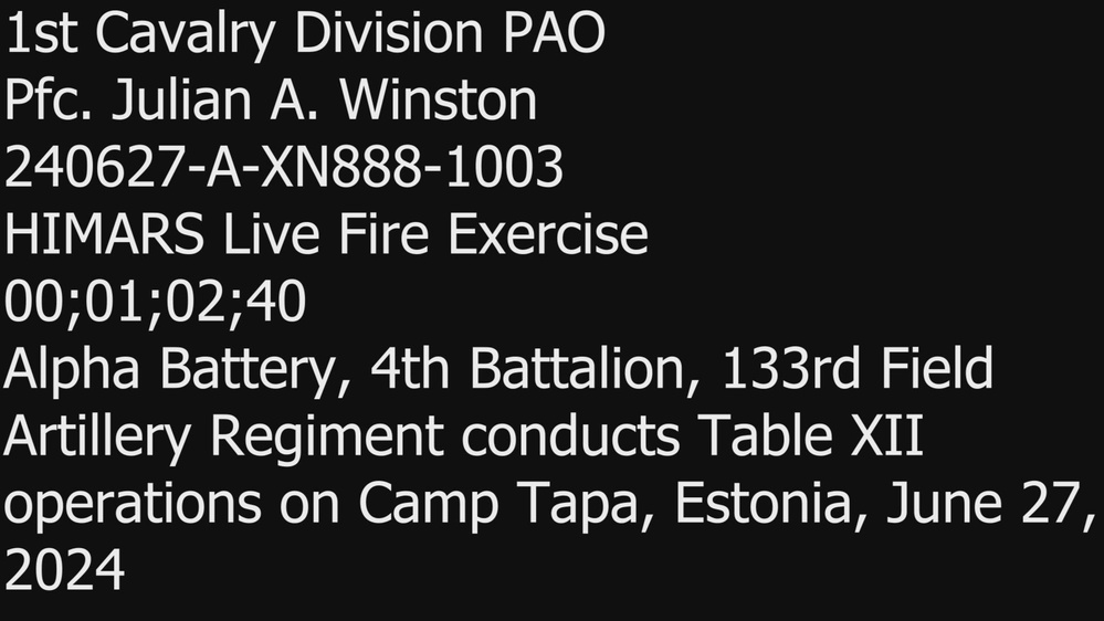 DVIDS - Video - 4-133rd FAR HIMARS Table XII Live Fire Qualification