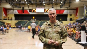 2024 DOD Warrior Games - U.S. Army Brig. Gen. Thad Collard, Commander of Operations, MEDCOM, representing the Army Surgeon General, Team Army Shout-out