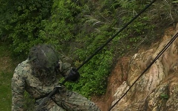 12th MLR Rehearses Rappelling Techniques during a Basic Jungle Skills Course