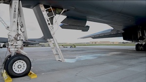 B-1B Lancers assigned to 37th Expeditionary Bomb Squadron depart from Andersen Air Force Base during BTF 24-6