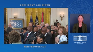 White House Medal Of Honor Ceremony posthumously honoring Private Philip G. Shadrach and Private George D. Wilson, United States Army